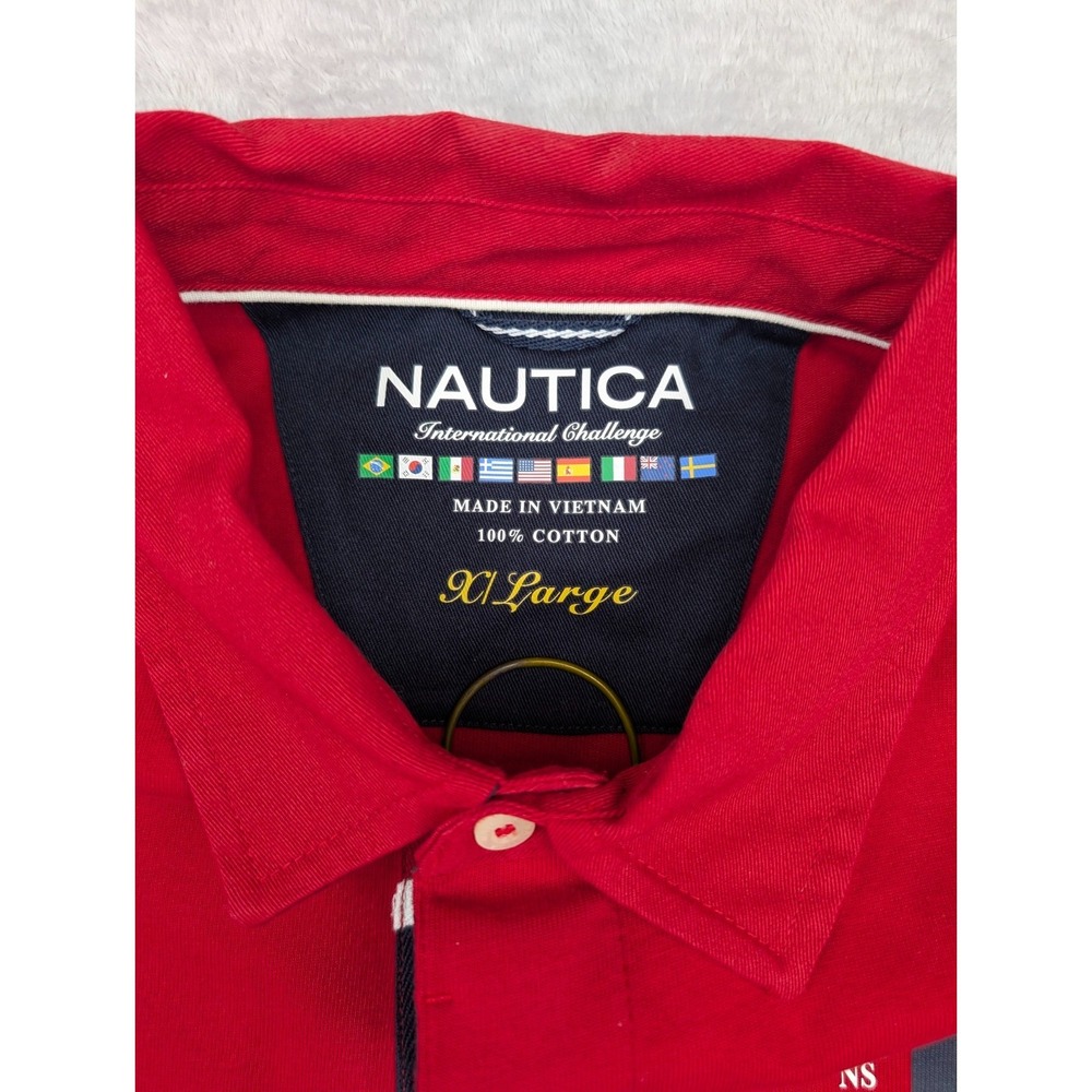 Nautica International Challenge Heritage Classic Polo Shirt Mens XL Red Cotton - Picture 5 of 9